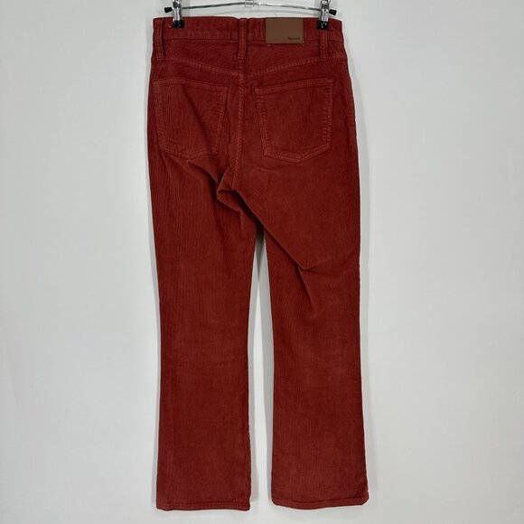 Madewell Cali Demi Boot Cut Corduroy Pants Jeans 24 Cropped High Rise Rust Red - Picture 3 of 11